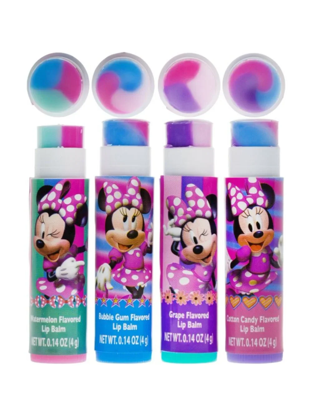 Disney Minnie Mouse 5 piece Flavored Swirl Lip Balm Set W Tin NEW/SEALED